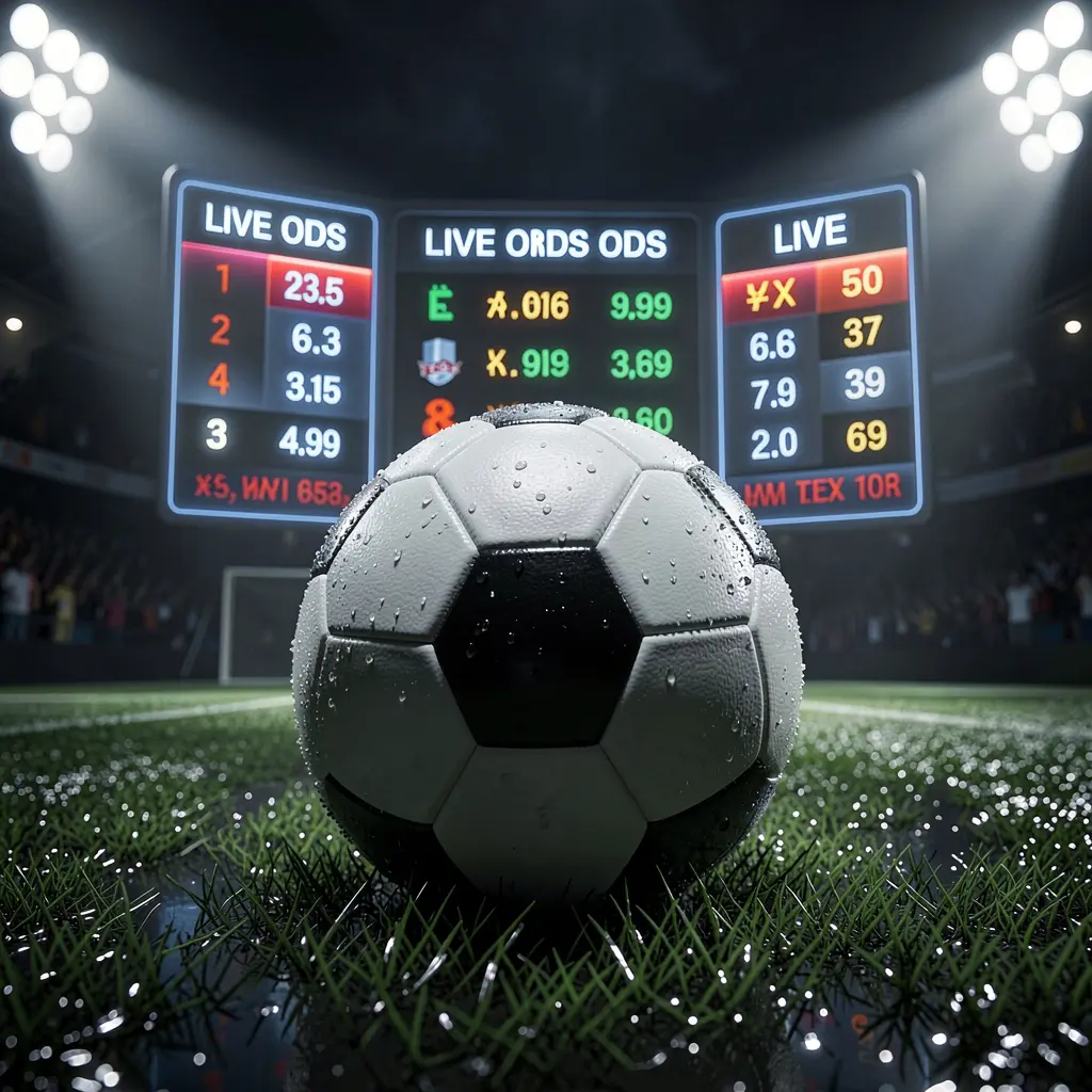 57JILI football betting page banner featuring a soccer ball on wet grass under dramatic stadium lights with glowing live odds graphics in a premium dark sports atmosphere 57JILI football betting page banner featuring a soccer ball on wet grass under dramatic stadium lights with glowing live odds graphics in a premium dark sports atmosphere