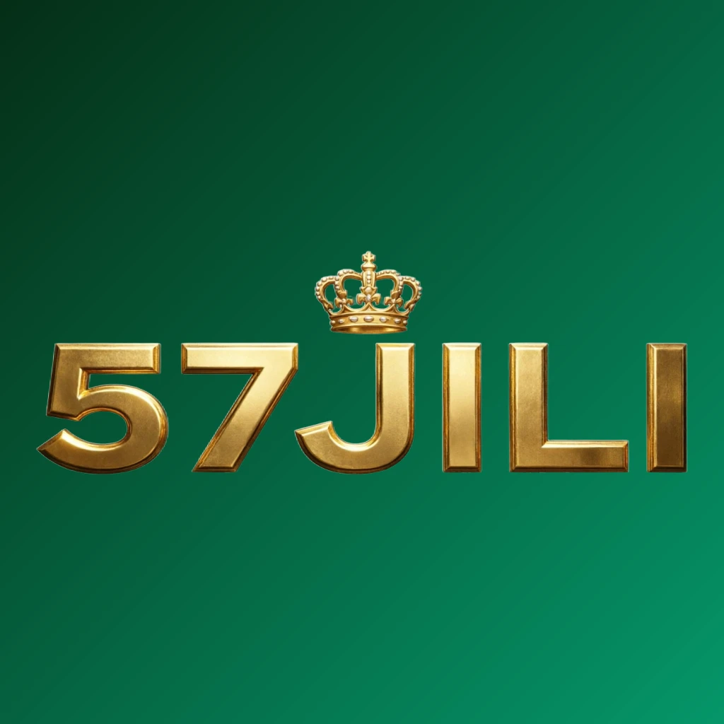 57JILI luxury brand logo featuring a gold metallic crown above the text 57JILI in a horizontal rectangular wordmark with a transparent background